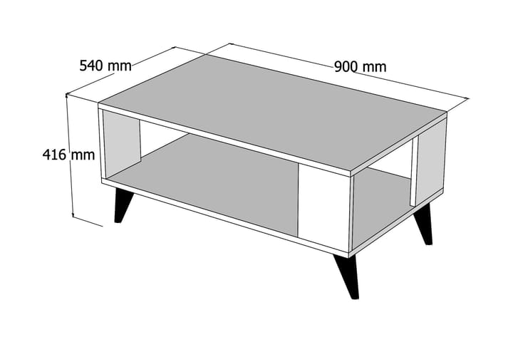 Sohvapöytä Grazen 90x54x90 cm - Tummanruskea - Sohvapöytä