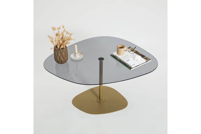 Sohvapöytä Greevston 85 cm - Harmaa/Kulta - Huonekalut - Pöytä & ruokailuryhmä - Sohvapöytä