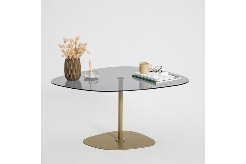 Sohvapöytä Greevston 85 cm - Harmaa/Kulta - Huonekalut - Pöytä & ruokailuryhmä - Sohvapöytä