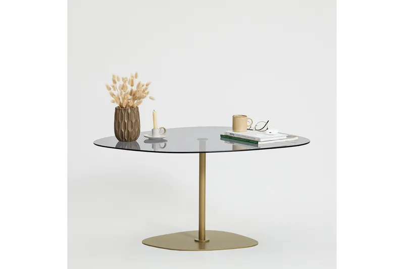 Sohvapöytä Greevston 85 cm - Harmaa/Kulta - Huonekalut - Pöytä & ruokailuryhmä - Sohvapöytä