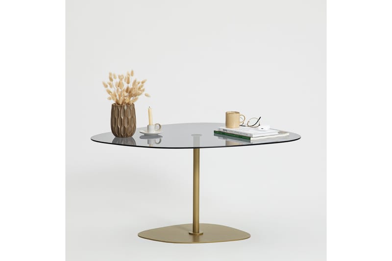 Sohvapöytä Greevston 85 cm - Harmaa/Kulta - Huonekalut - Pöytä & ruokailuryhmä - Sohvapöytä