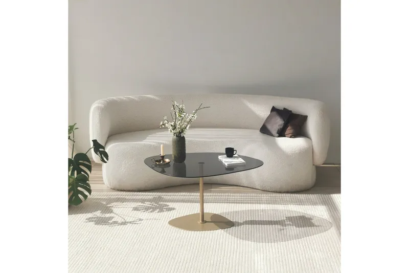 Sohvapöytä Greevston 85 cm - Harmaa/Kulta - Huonekalut - Pöytä & ruokailuryhmä - Sohvapöytä