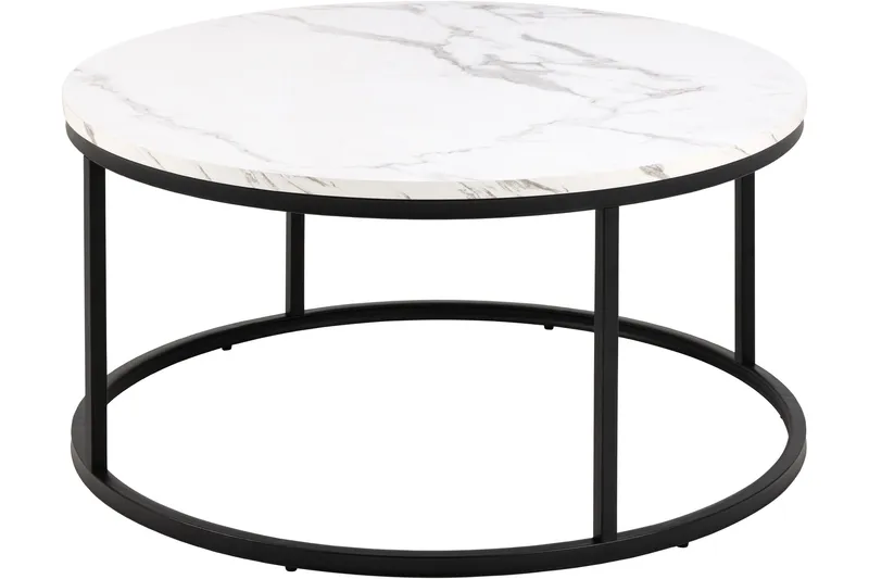 Sohvapöytä Gumus 80 cm Pyöreä, Valkoinen