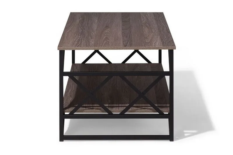 Sohvapöytä Handing 120 cm Säilytyksellä Hylly - Ruskeanharmaa - Huonekalut - Pöytä & ruokailuryhmä - Sohvapöytä