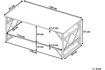 Sohvapöytä Handing 120 cm Säilytyksellä Hylly - Ruskeanharmaa - Huonekalut - Pöytä & ruokailuryhmä - Sohvapöytä - Sohvapöytä säilytystilalla