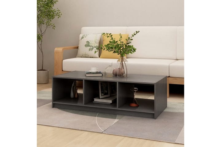 Sohvapöytä harmaa 110x50x34 cm täysi mänty - Harmaa - Sohvapöytä