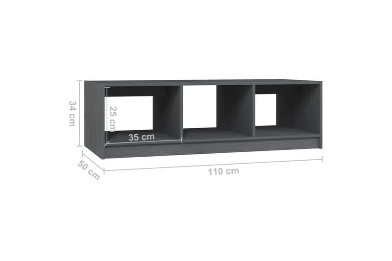 Sohvapöytä harmaa 110x50x34 cm täysi mänty - Harmaa - Huonekalut - Pöytä & ruokailuryhmä - Sohvapöytä