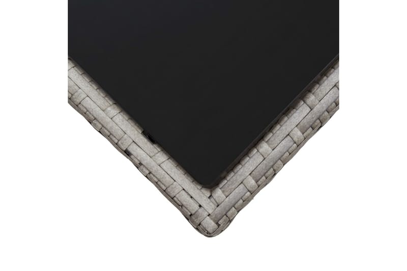 Sohvapöytä harmaa 45x45x40 cm polyrottinki ja lasi - Harmaa - Huonekalut - Pöytä & ruokailuryhmä - Sohvapöytä