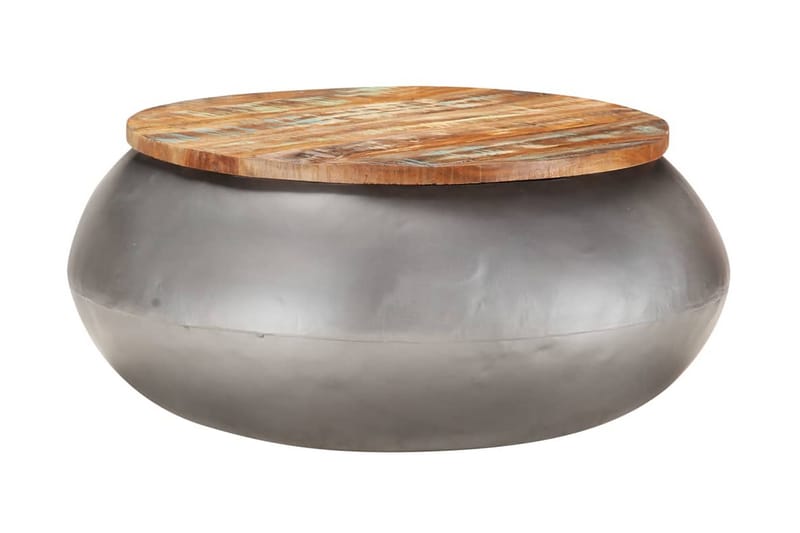 Sohvapöytä harmaa 68x68x30 cm kierrätetty täyspuu - Huonekalut - Pöytä & ruokailuryhmä - Sohvapöytä