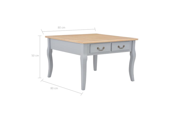 Sohvapöytä harmaa 80x80x50 cm puu - Harmaa - Sohvapöytä