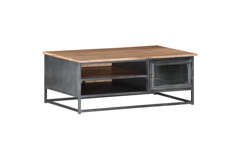 Sohvapöytä harmaa 90x50x35 cm täysi akaasiapuu - Harmaa - Huonekalut - Pöytä & ruokailuryhmä - Sohvapöytä