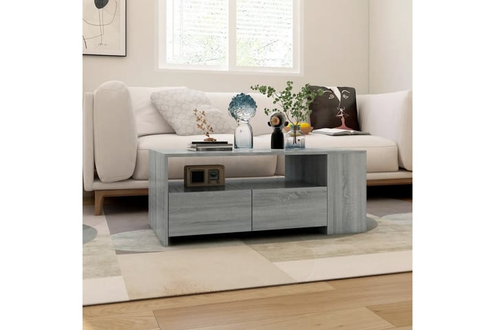 Sohvapöytä harmaa Sonoma 102x55x42 cm tekninen puu - Harmaa - Sohvapöytä