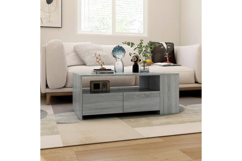 Sohvapöytä harmaa Sonoma 102x55x42 cm tekninen puu - Harmaa - Huonekalut - Pöytä & ruokailuryhmä - Sohvapöytä