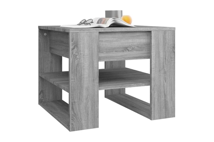 Sohvapöytä harmaa Sonoma 55,5x55x45 cm tekninen puu - Harmaa - Sohvapöytä