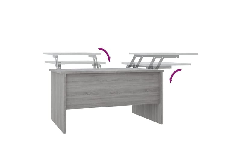 Sohvapöytä harmaa Sonoma 80x50x42,5 cm tekninen puu - Harmaa - Huonekalut - Pöytä & ruokailuryhmä - Sohvapöytä