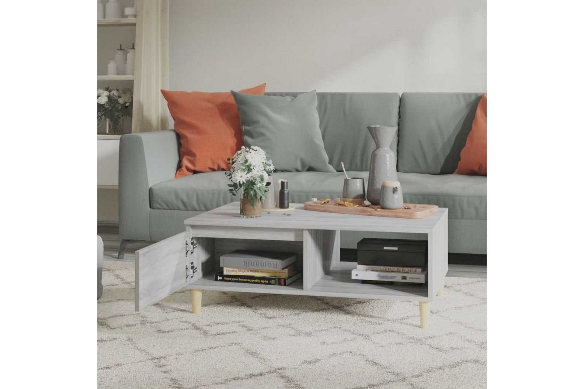 Sohvapöytä harmaa Sonoma 90x60x35 cm lastulevy - Harmaa - Huonekalut - Pöytä & ruokailuryhmä - Sohvapöytä