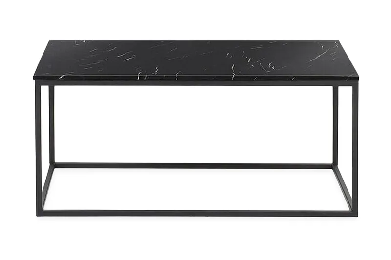 Sohvapöytä Heber 100 cm Marmorikuvio, Musta