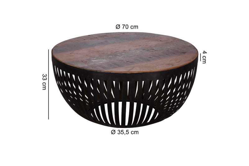 Sohvapöytä Holtzen 70 cm - Monivärinen - Huonekalut - Pöytä & ruokailuryhmä - Sohvapöytä