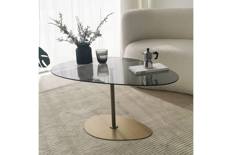 Sohvapöytä Hommedal 90 cm - Harmaa/Kulta - Huonekalut - Pöytä & ruokailuryhmä - Sohvapöytä