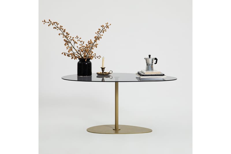 Sohvapöytä Hommedal 90 cm - Harmaa/Kulta - Huonekalut - Pöyt ä & ruokailuryhmä - Sohvapöytä