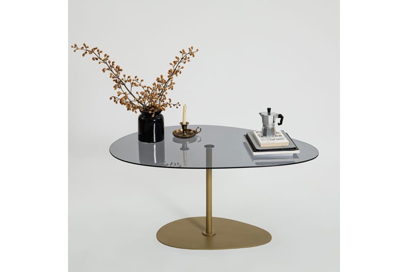 Sohvapöytä Hommedal 90 cm - Harmaa/Kulta - Huonekalut - Pöytä & ruokailuryhmä - Sohvapöytä