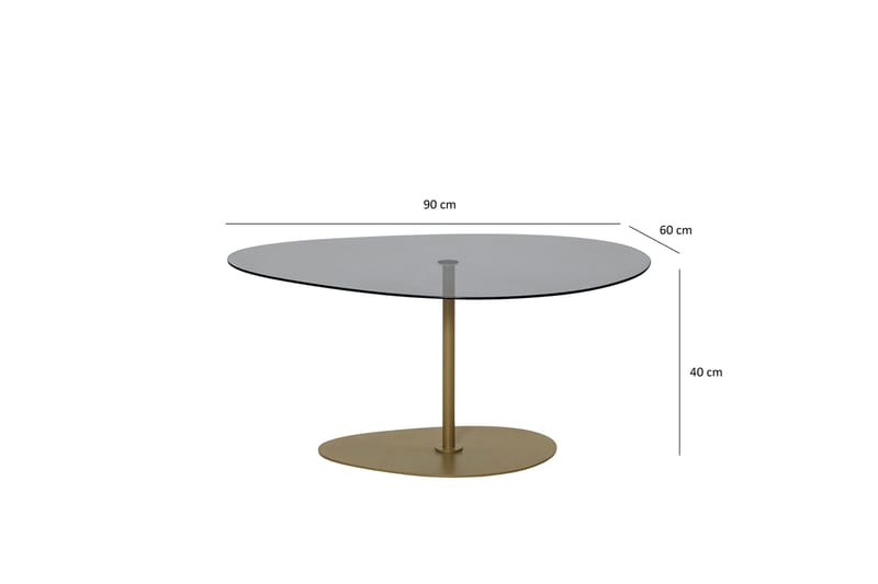 Sohvapöytä Hommedal 90 cm - Harmaa/Kulta - Huonekalut - Pöytä & ruokailuryhmä - Sohvapöytä