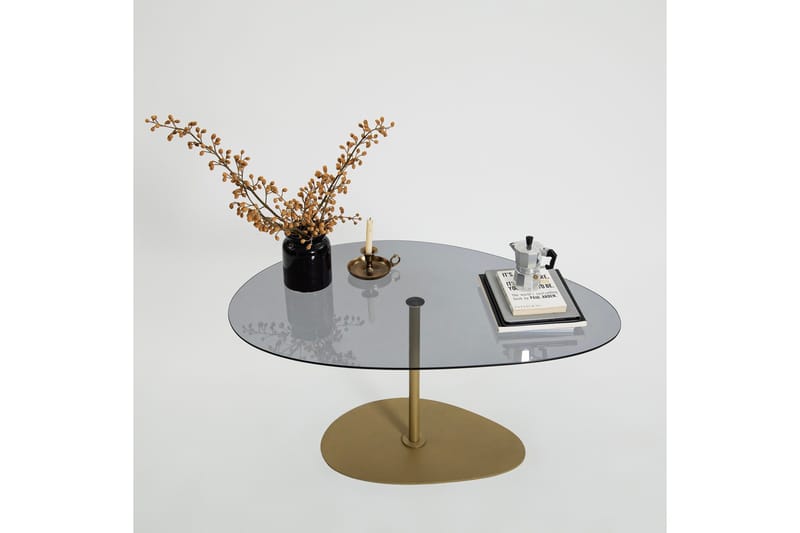 Sohvapöytä Hommedal 90 cm - Harmaa/Kulta - Huonekalut - Pöytä & ruokailuryhmä - Sohvapöytä