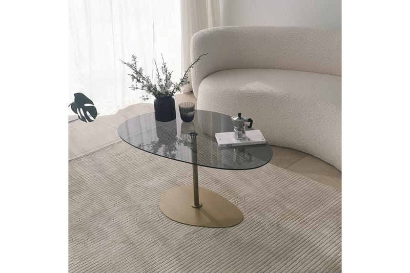 Sohvapöytä Hommedal 90 cm - Harmaa/Kulta - Huonekalut - Pöytä & ruokailuryhmä - Sohvapöytä