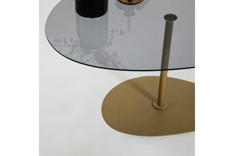 Sohvapöytä Hommedal 90 cm - Harmaa/Kulta - Huonekalut - Pöytä & ruokailuryhmä - Sohvapöytä