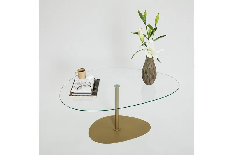 Sohvapöytä Hommedal 90 cm - Kulta - Huonekalut - Pöytä & ruokailuryhmä - Sohvapöytä