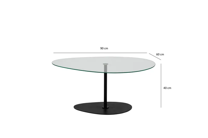 Sohvapöytä Hommedal 90 cm - Musta - Huonekalut - Pöytä & ruokailuryhmä - Sohvapöytä