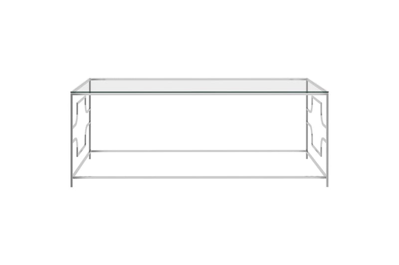 Sohvapöytä hopea 120x60x45 cm ruostumaton teräs ja lasi - Hopea - Huonekalut - Pöytä & ruokailuryhmä - Sohvapöytä