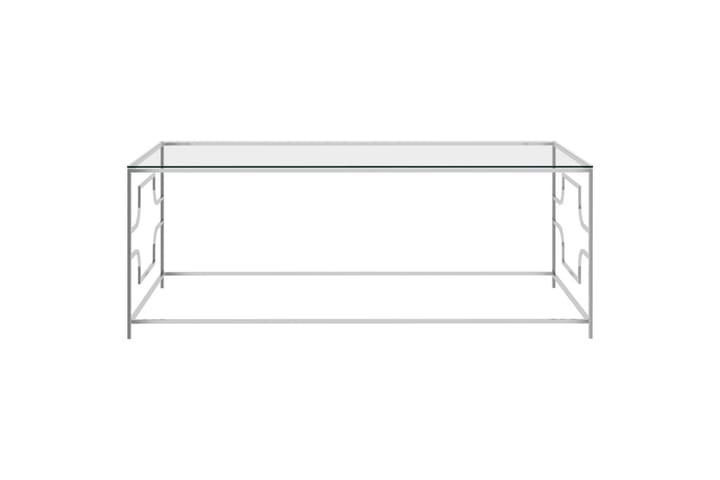 Sohvapöytä hopea 120x60x45 cm ruostumaton teräs ja lasi - Hopea - Sohvapöytä