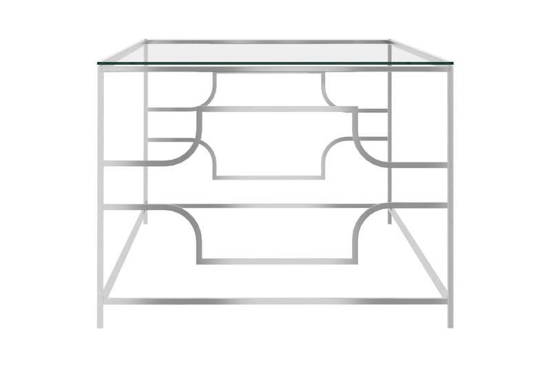 Sohvapöytä hopea 120x60x45 cm ruostumaton teräs ja lasi - Hopea - Huonekalut - Pöytä & ruokailuryhmä - Sohvapöytä