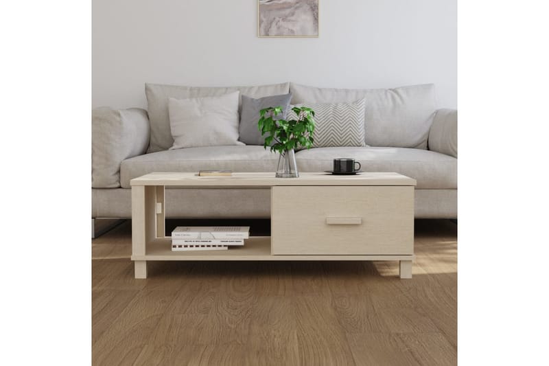Sohvapöytä hunajanruskea 100x55x35 cm täysi mänty - Ruskea - Huonekalut - Pöytä & ruokailuryhmä - Sohvapöytä