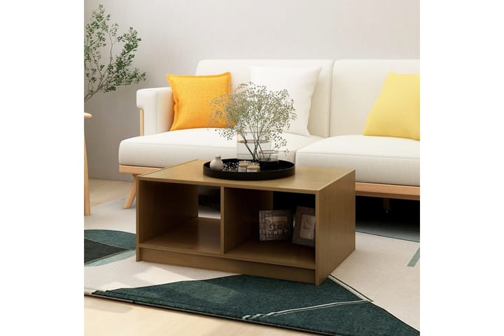 Sohvapöytä hunajanruskea 75x50x33,5 cm täysi mänty - Ruskea - Sohvapöytä