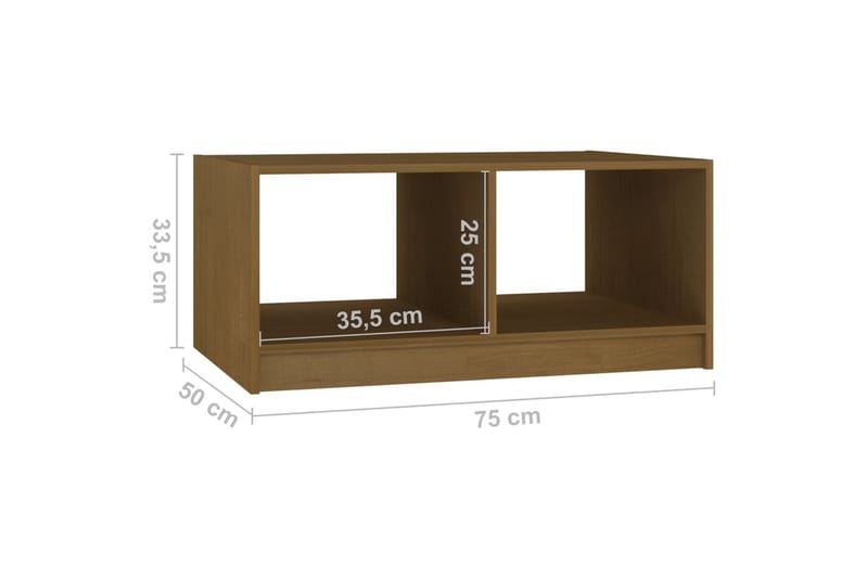 Sohvapöytä hunajanruskea 75x50x33,5 cm täysi mänty - Ruskea - Huonekalut - Pöytä & ruokailuryhmä - Sohvapöytä