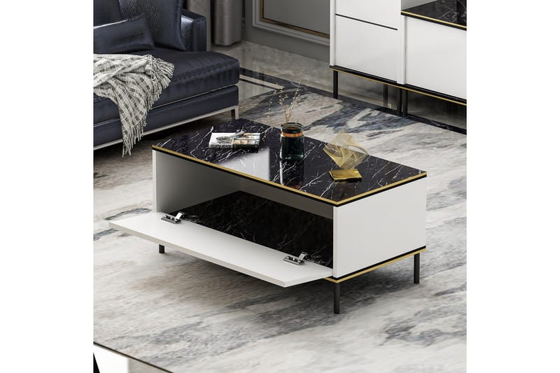 Sohvapöytä Imaj 90 cm - Valkoinen - Huonekalut - Pöytä & ruokailuryhmä - Sohvapöytä