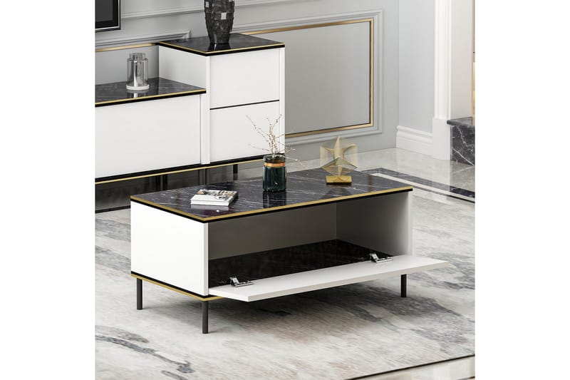 Sohvapöytä Imaj 90 cm - Valkoinen - Huonekalut - Pöytä & ruokailuryhmä - Sohvapöytä