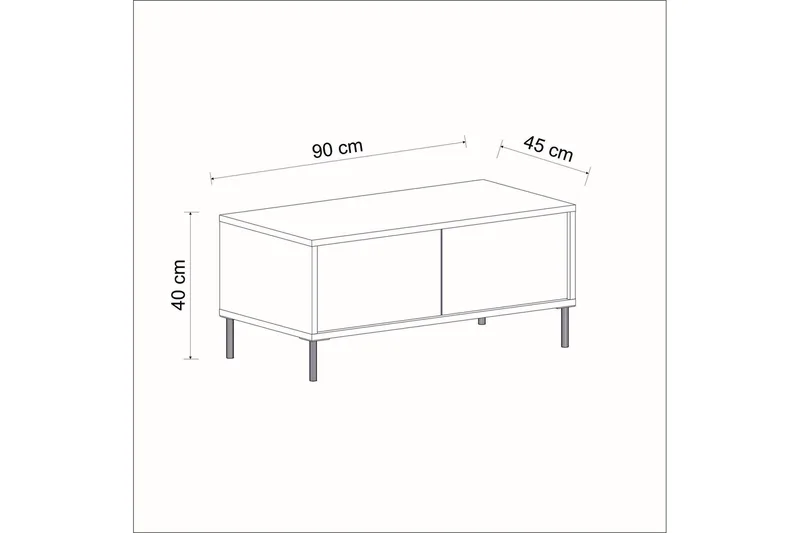 Sohvapöytä Imaj 90 cm - Valkoinen - Huonekalut - Pöytä & ruokailuryhmä - Sohvapöytä