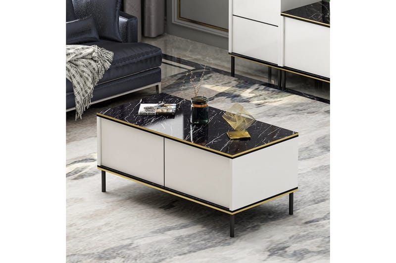 Sohvapöytä Imaj 90 cm - Valkoinen - Huonekalut - Pöytä & ruokailuryhmä - Sohvapöytä