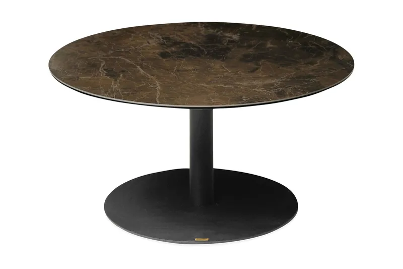 Sohvapöytä Jamaira 100 cm Pyöreä, Keramik/Lasi/Ruskea/Musta