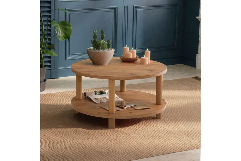 Sohvapöytä Jamal 70x43,7x70 cm Pyöreä - Vihreä - Huonekalut - Pöytä & ruokailuryhmä - Sohvapöytä