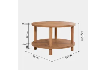 Sohvapöytä Jamal 70x43,7x70 cm Pyöreä - Vihreä - Huonekalut - Pöytä & ruokailuryhmä - Sohvapöytä - Sohvapöytä säilytystilalla