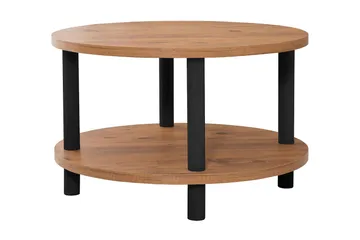 Sohvapöytä Jamal 70x43,7x70 cm Pyöreä - Ruskea/Musta - Huonekalut - Pöytä & ruokailuryhmä - Sohvapöytä - Sohvapöytä säilytystilalla