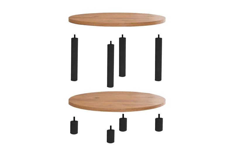 Sohvapöytä Jamal 70x43,7x70 cm Pyöreä - Ruskea/Musta - Huonekalut - Pöytä & ruokailuryhmä - Sohvapöytä