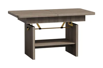 Sohvapöytä Janeka 116 cm Korkeussäätö Säilytyksellä Hylly - Beige/Harmaa - Huonekalut - Pöytä & ruokailuryhmä - Sohvapöytä - Säädettävä sohvapöytä