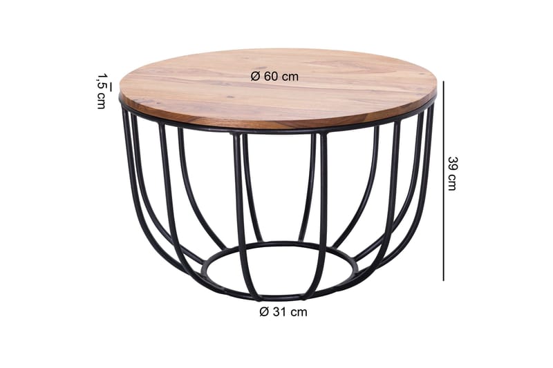 Sohvapöytä Jazyria 60 cm - Puu/Luonnonväri - Huonekalut - Pöytä & ruokailuryhmä - Sohvapöytä