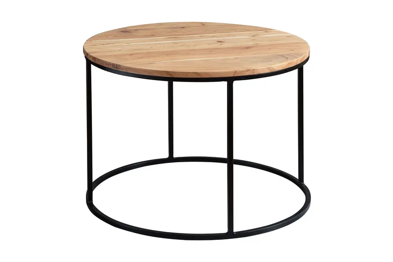Sohvapöytä Joanmarie 60 cm Pyöreä, Akaasia/Musta