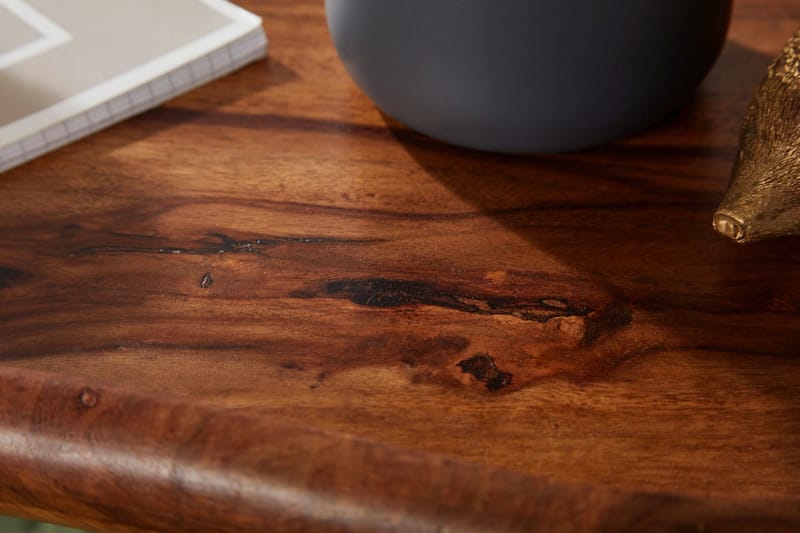 Sohvapöytä Kagley 79 cm Munuaisenmuotoinen - Massiivi Puu/Musta - Huonekalut - Pöytä & ruokailuryhmä - Sohvapöytä